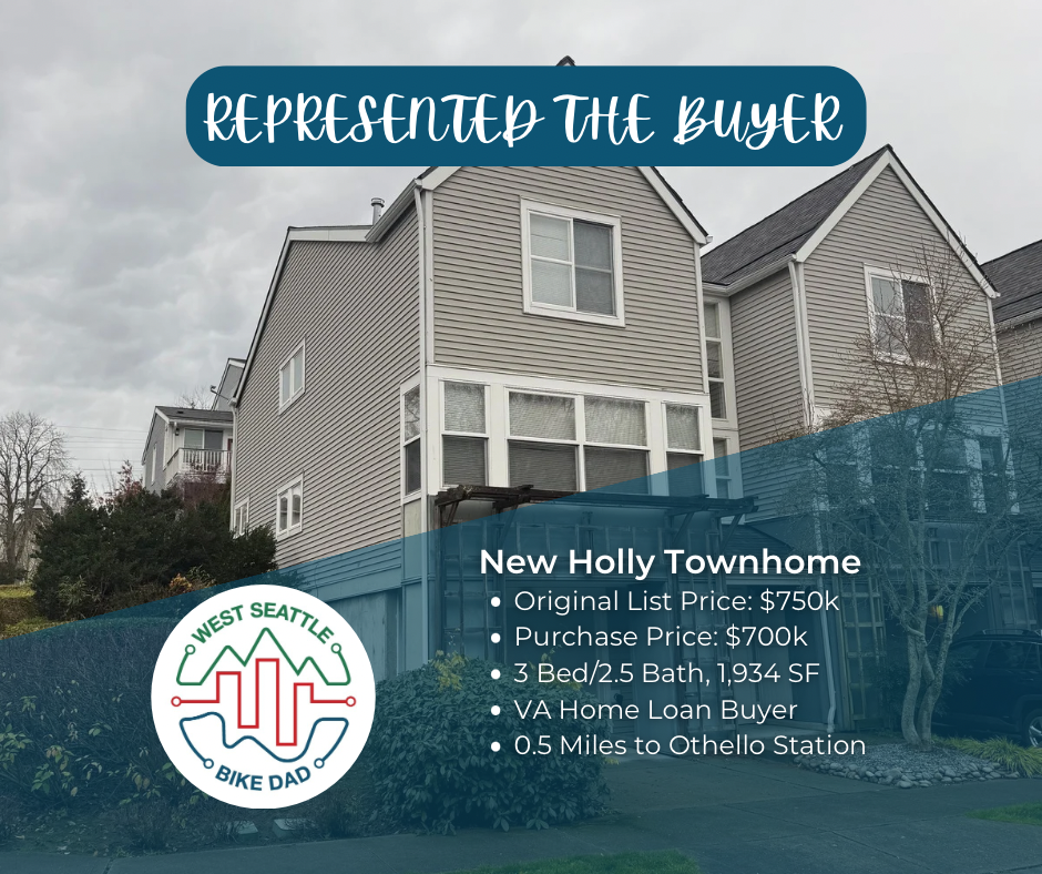 VA Home Loan purchase for active duty military, a townhome in New Holly is walking distance to Othello Light Rail Station and Chief Sealth Trail. Out of town buyers searched for a real estate agent who values urbanism and walkability.