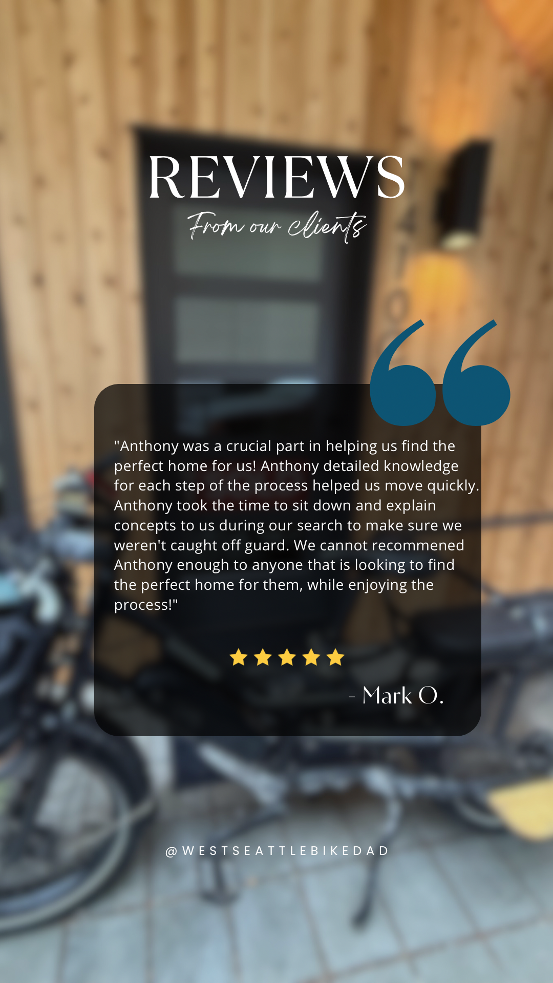Customer five star review